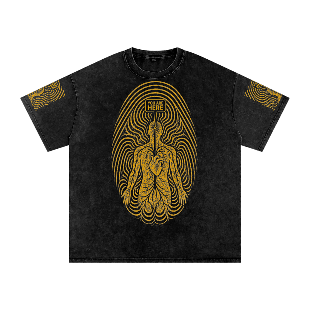 Midas Touch Snow Washed Oversized Cotton T-Shirt