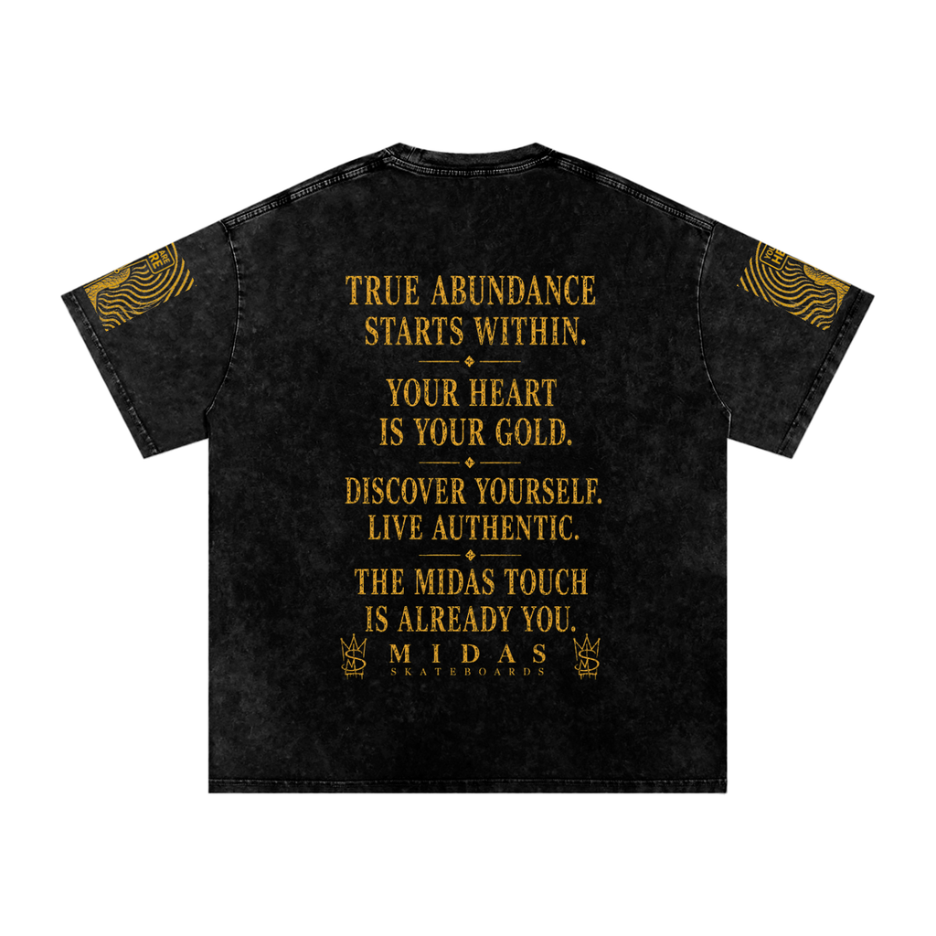Midas Touch Snow Washed Oversized Cotton T-Shirt